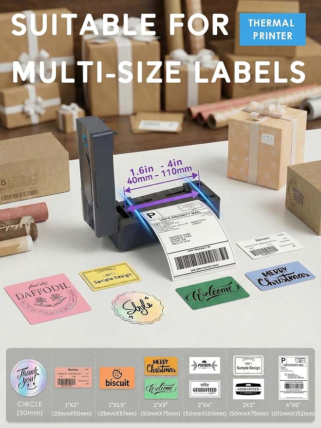 Forc Bluetooth Thermal Shipping Label Printer, 4x6 Wireless Thermal Label - Image 3