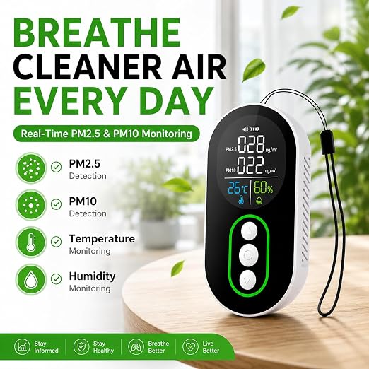 Protmex PM2.5 & PM10 Air Quality Monitor, Portable Indoor Air Quality Detector - Image 2