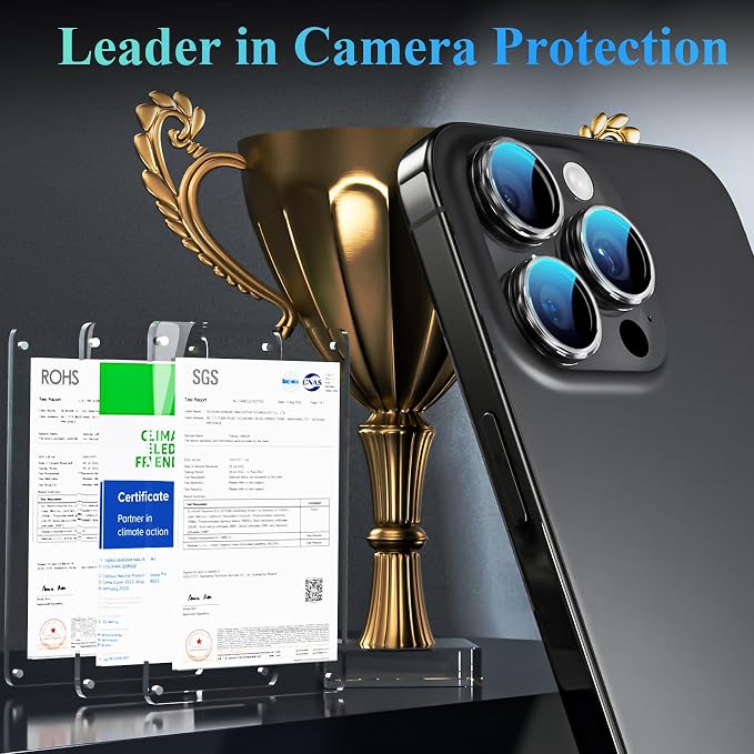 YWXTW Camera Lens Protector for iPhone 16 Pro/iPhone 16 Pro Max, Tempered Glass - Image 2
