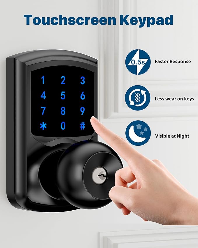 Hidalife Keyless Entry Door Lock, Keypad Door Knob - Image 6