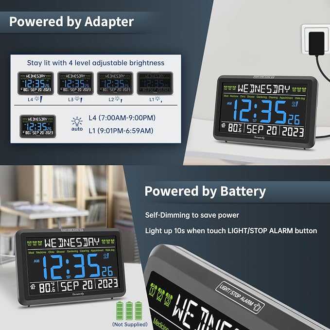 DreamSky Digital Clock with Date and Day of Week - Image 4
