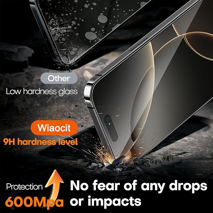 Wiaocit 3 Pack Tempered Glass Privacy Screen Protector - Image 4