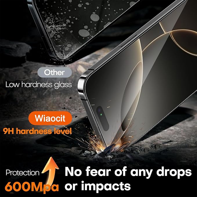 Wiaocit 3 Pack Tempered Glass Privacy Screen Protector - Image 4