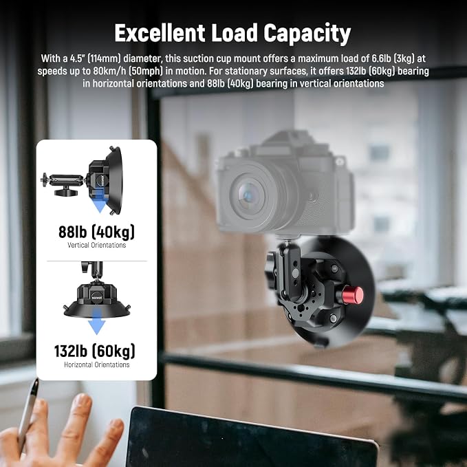 NEEWER 4.5" Suction Cup Camera Mount - Image 3