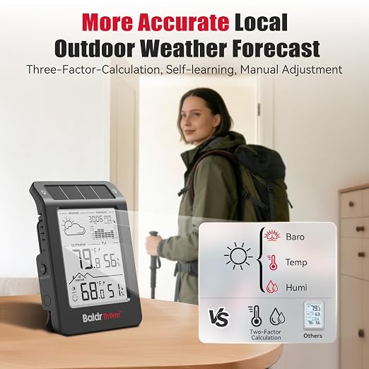 BaldrTherm Outdoor Indoor Thermometer Wireless Weather Station, Dual-Zone - Image 4