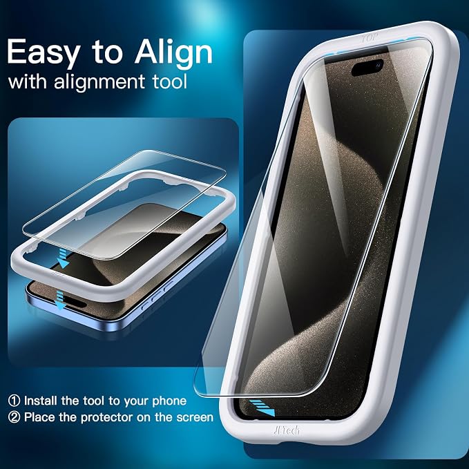 JETech Screen Protector for iPhone 15 Pro Max 6.7-Inch - Image 5
