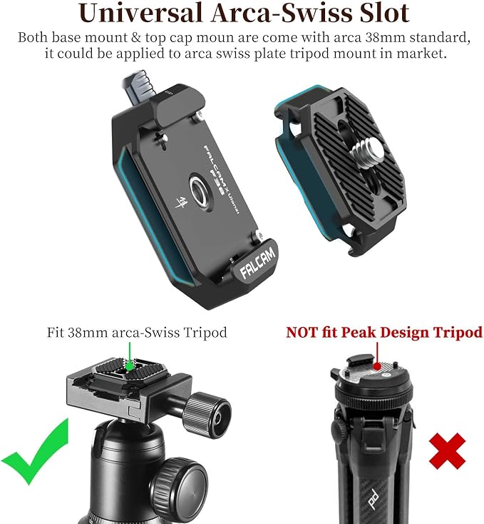 ULANZI F38 Camera Quick Release Plate w 1/4" to 3/8" Screw Thread, Quick - Image 4