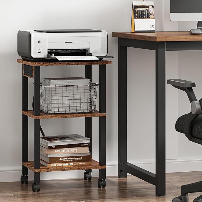 TUTOTAK 3 Tier Printer Stand, Rolling Printer Cart - Image 2