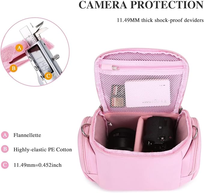 G-raphy Camera Bag Case Pink Small Photography Bags DSLR SLR MIRRORLESS BAG - Image 6