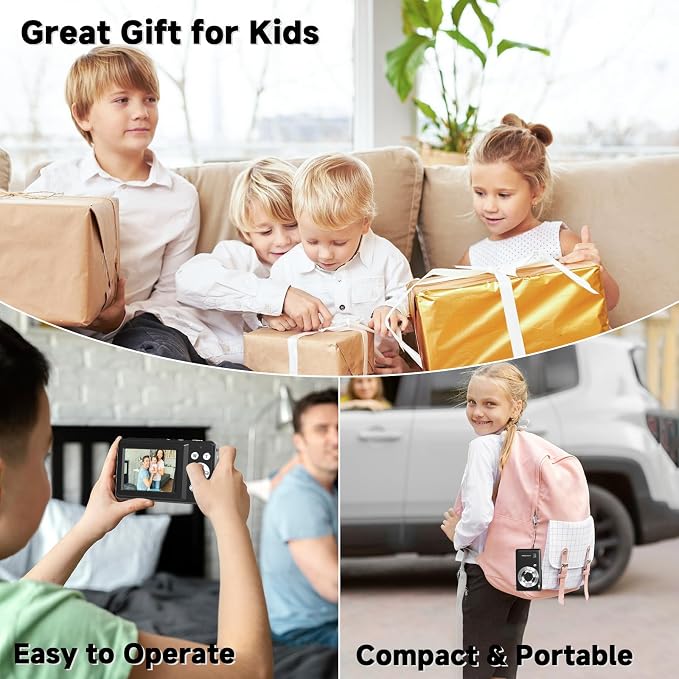 Digital Camera, 44MP Compact Camera, FHD 1080P Point and Shoot Digital Cameras - Image 7