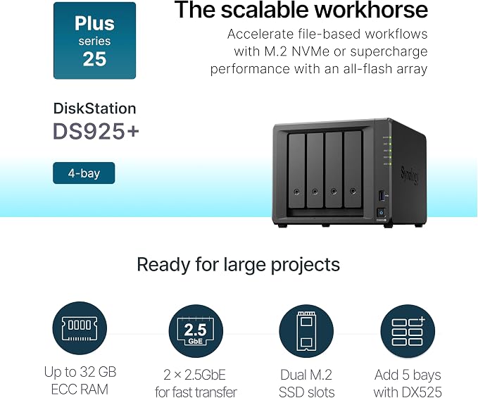 Synology 4-Bay DiskStation DS925+ - Image 2