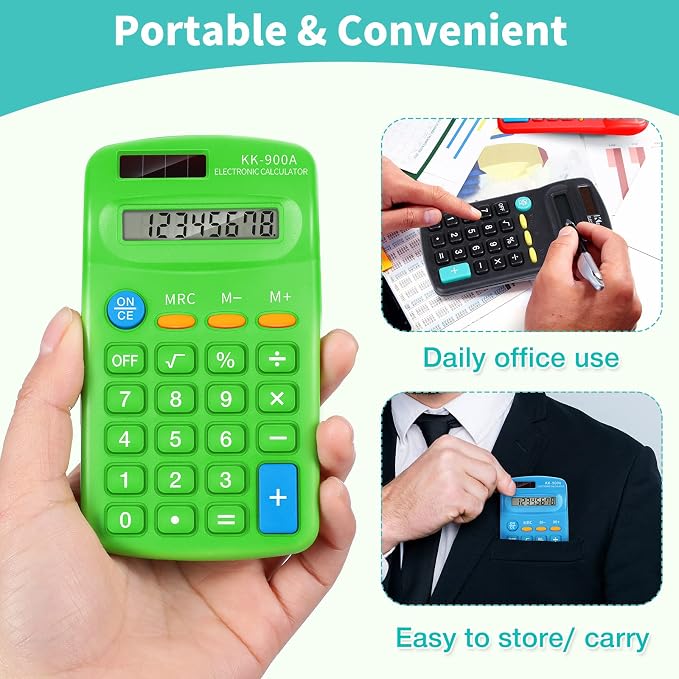 30 Pack Pocket Calculator Small Battery Powered Bulk Mini Size 4 Function Hand - Image 5