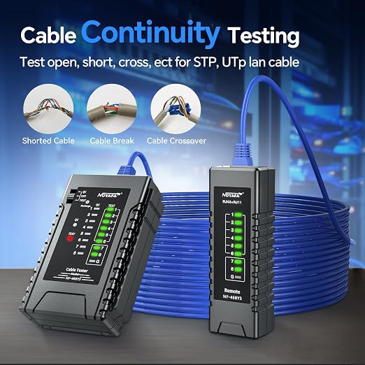 NOYAFA NF-468YS Network Cable Tester, Rechargeable RJ11 RJ45 Ethernet Cable - Image 5