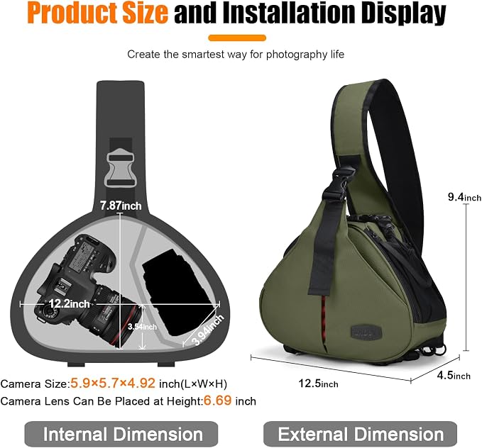 CADeN Camera Bag Sling Backpack Camera Case Waterproof - Image 4
