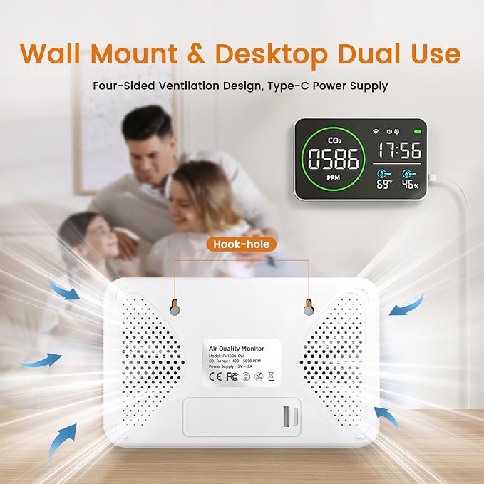 Smart Air Quality Monitor Indoor, WiFi Air Quality Tester - Image 7