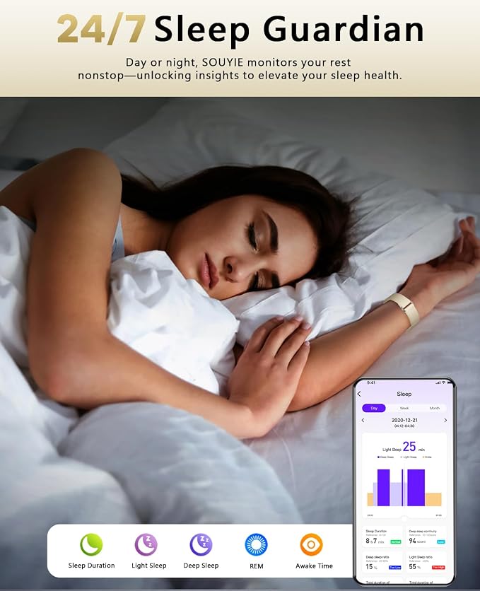Smart Bracelet for Women Men, Health Activity Fitness Trackers, 24H Sleep - Image 3
