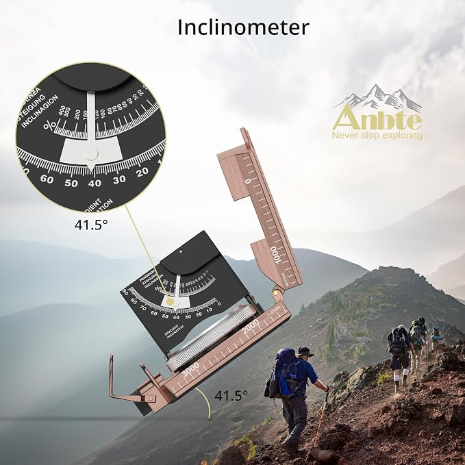 Anbte Compass Hiking Survival, IP65 Waterproof Metal Compass - Image 5