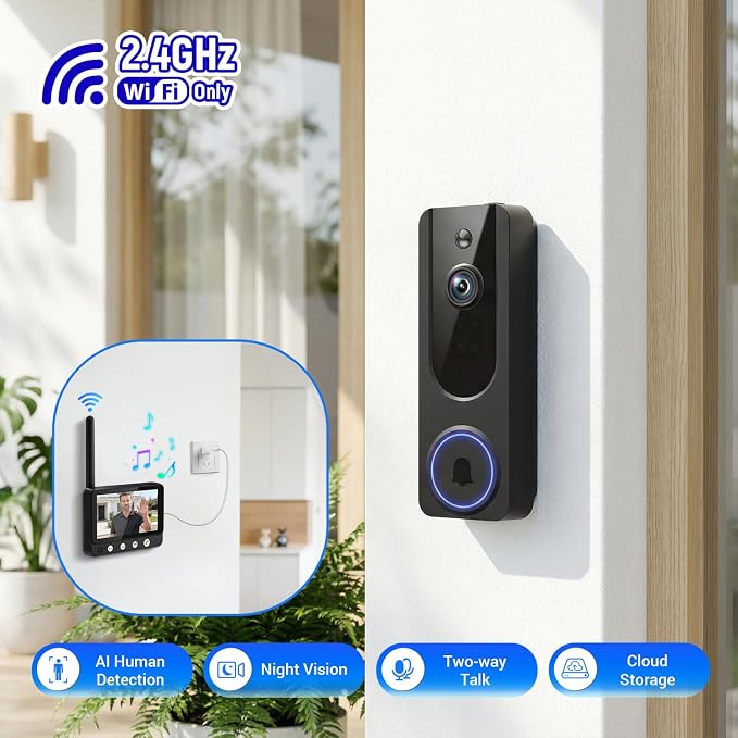Wireless Doorbell Camera Video Monitor - Image 2