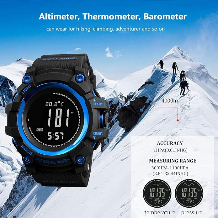 Watch Compass, Altimeter Barometer Thermometer Temperature, Military Army - Image 2