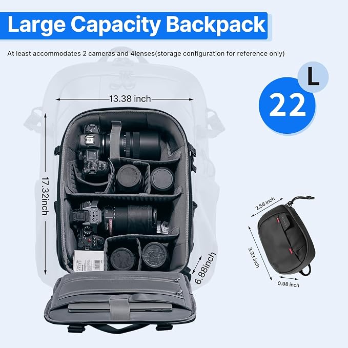 UURig ULANZI BP09 Traker Camera Backpack • 22L • Versatile Camera Travel Bag • - Image 3