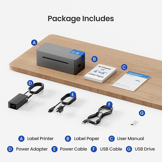 Bluetooth Thermal Shipping Label Printer, 4x6 Portable Thermal Label Printer - Image 7