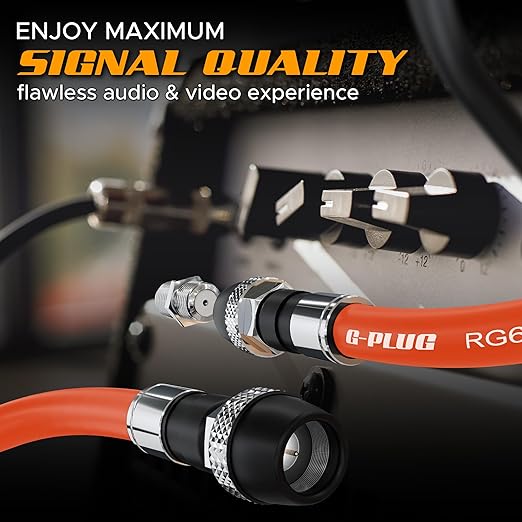 G-PLUG RG6 Coaxial Cable 75FT – Triple Shielded, Waterproof, 75 Ohm - Image 7