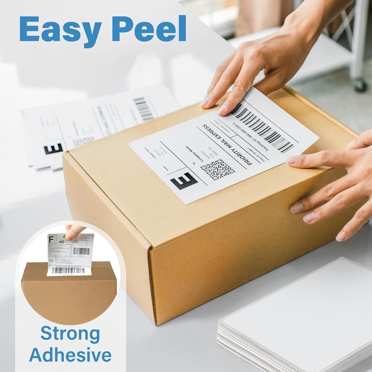 LotFancy 4x6 Thermal Labels, 500 Shipping Labels with Perforation, Permanent Adhesive, White Mailing Label Stickers, Compatible with Rollo, Zebra Thermal Printers