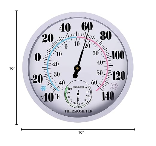 Indoor Outdoor Thermometer Hygrometer, Lirches Outdoor Thermometer Large Numbers - Image 8
