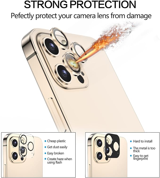 YWXTW Aluminum Alloy Tempered Glass Camera Circle Cover - Image 3