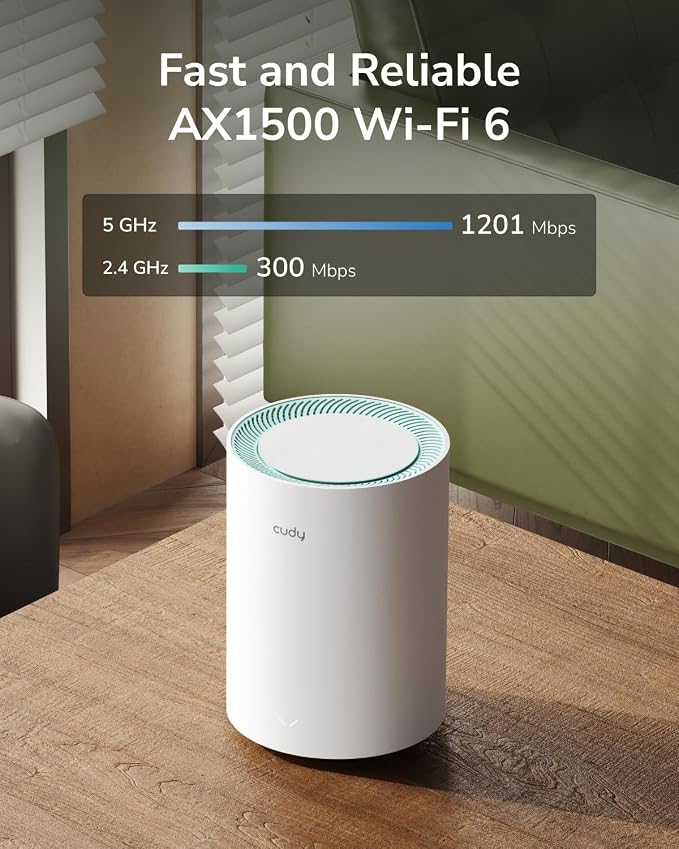 Cudy Dual Band AX1500 WiFi 6 Mesh Wi-Fi System, Replaces Routers and Extenders - Image 3