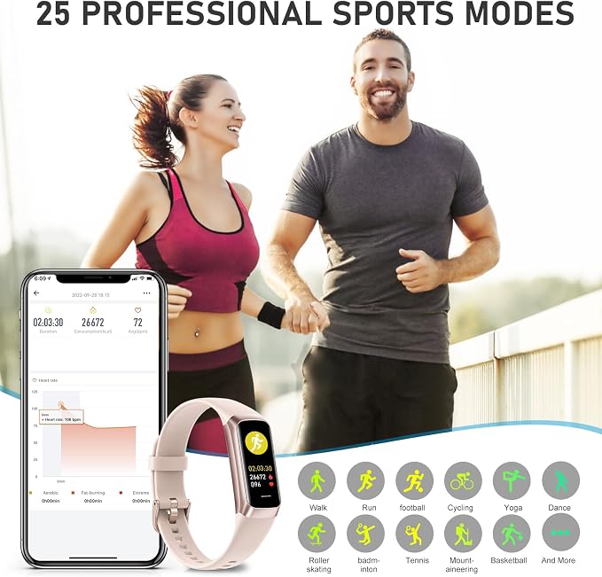 Fitness Tracker with 24/7Heart Rate, Blood Pressure, Sleep Tracking, Activity - Image 4