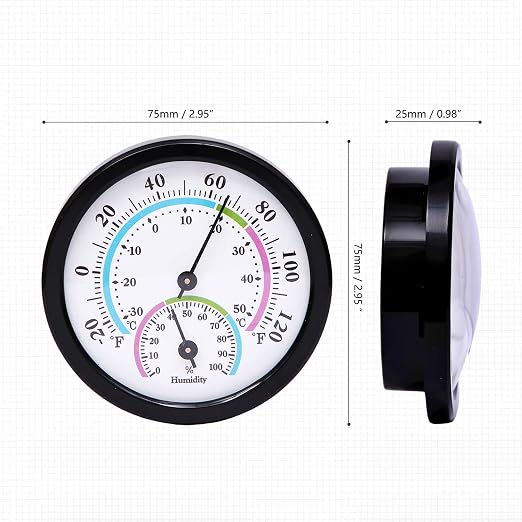 Mini Indoor Thermometer Hygrometer Analog 2 in 1 Temperature Humidity Monitor - Image 2