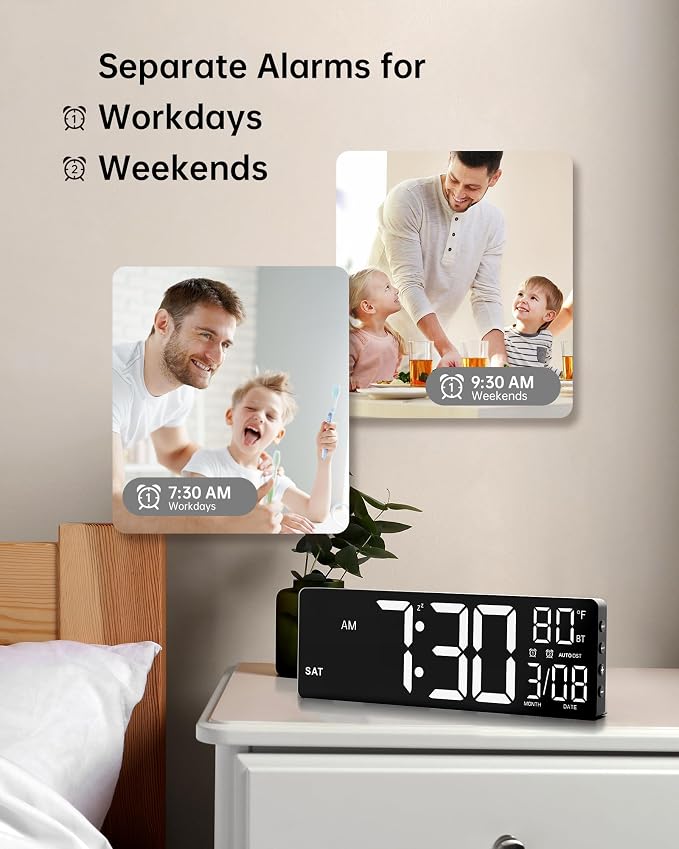 EASYERA 12" Digital Wall Clock for Classroom Livingroom Game Home Decor - Image 8