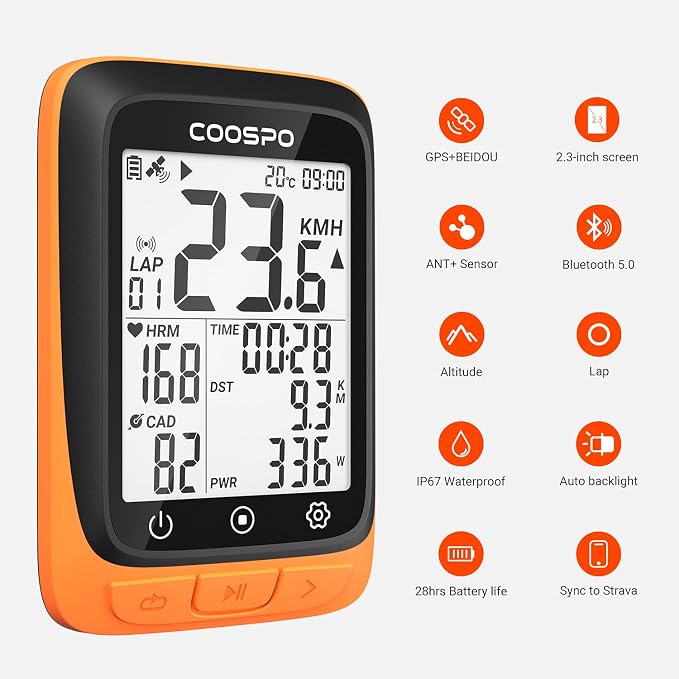COOSPO Bike Computer Wireless GPS, Cycling Computer GPS Bike Tracker - Image 5