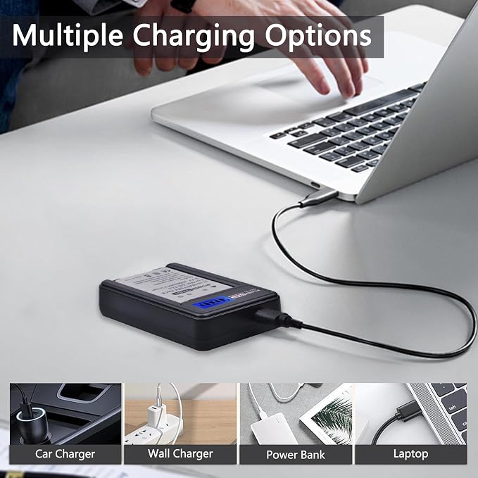 2 Pack EN-EL5 Camera Battery and LCD USB Charger - Image 2