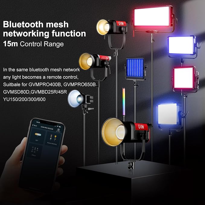 GVM 200W LED Video Light with Softbox, SD200B Photography Lighting Kit with - Image 4