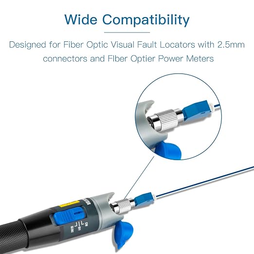 5Pcs Visual Fault Locator Fiber Adapter, Fiber Optic Connector, Single Mode - Image 5