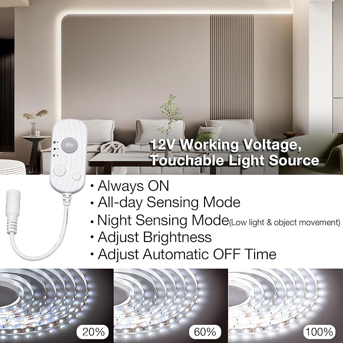 20FT White LED Strip Lights - Image 2