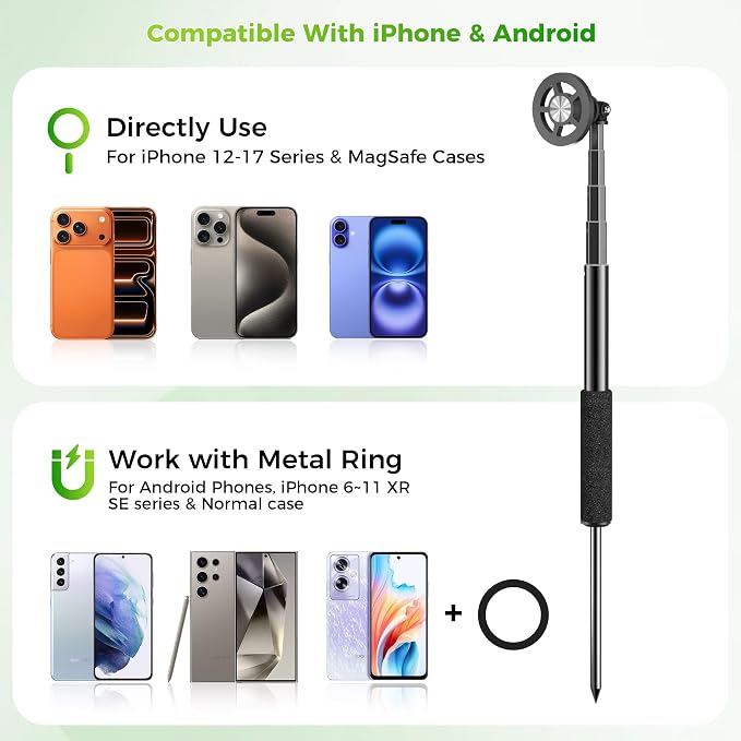 Ground Golf Selfie Stick to Record Swing, Magnetic Phone Spike Stake Mount - Image 4