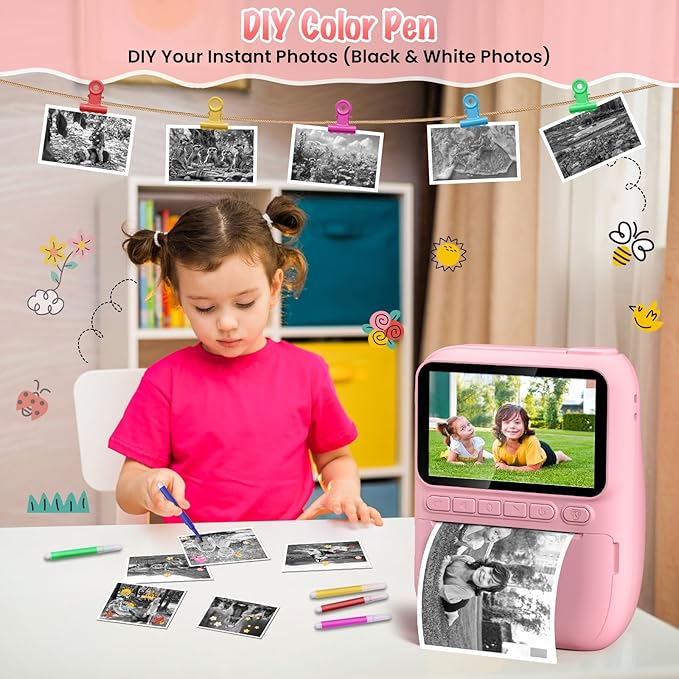 Instant Print Camera for Kids, 3.0" HD 32MP Kids Camera 1080P - Image 6