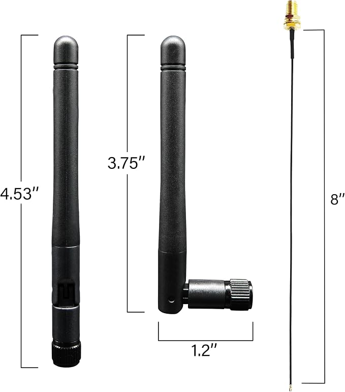 WiFi Bluetooth Antenna 2 Pack & Pigtail 2 Pack, 5Ghz 2.4Ghz 3dBi WiFi Card - Image 5