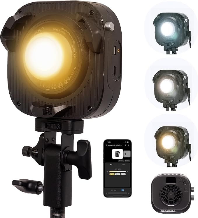 Amaran Halo 100X COB Led Video Light 100W Bi-Color 2700k-6500k, 890 lux @ 1m by amaran