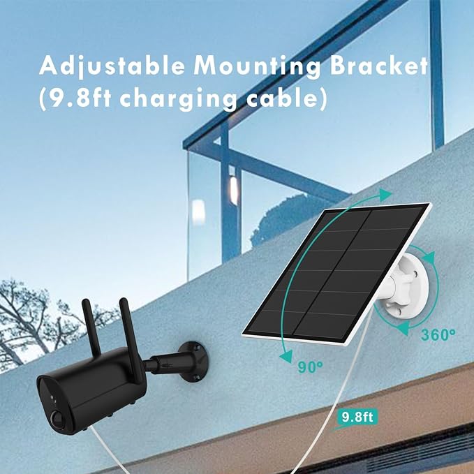 Solar Panel for Security Camera, 5W USB Solar Panel Compatible - Image 4