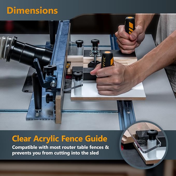 POWERTEC 72032 Deluxe Router Table Fence System 3-3/8" Tall 24" Long and Rail - Image 4