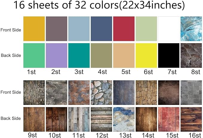 32 Colors Photography Backdrops - Image 3