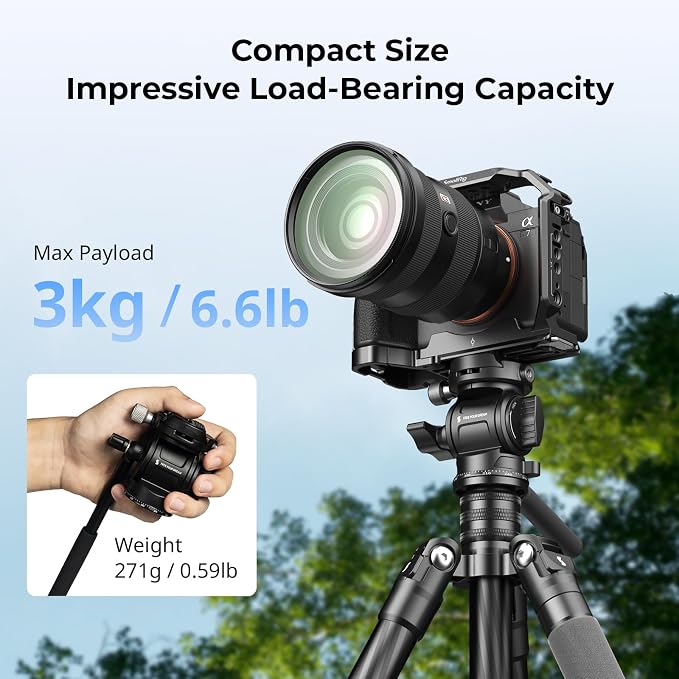 SmallRig CH3 Video Head, Tripod Fluid Head Pan Tilt Head - Image 2