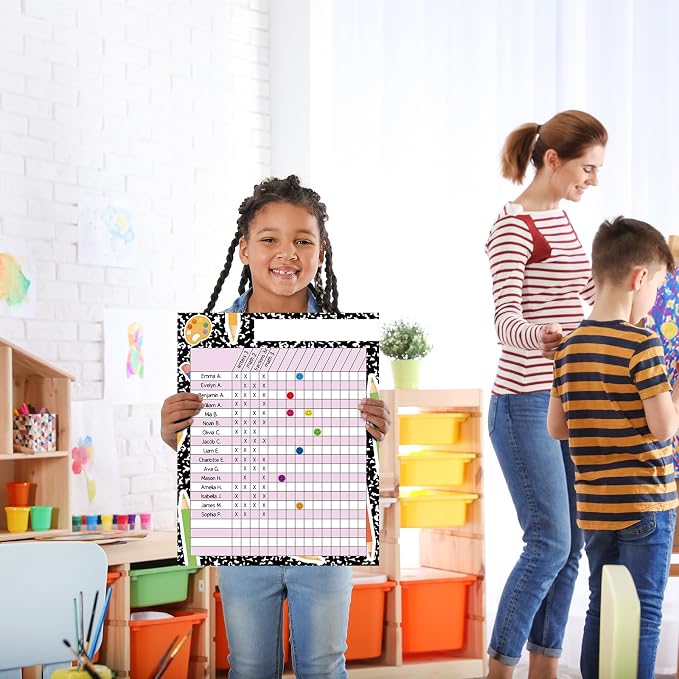 8pcs Attendance Charts for Classroom Management 11x13.8in Multi-Color Incentive - Image 2