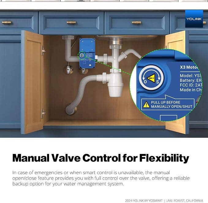 NSF Certified YoLink Leak Protection Kit, 1/2" Battery-Powered Shutoff Valve w/ - Image 8