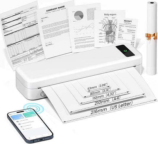 Portable Thermal Printer, A285M Bluetooth Portable Printers Wireless by TATTMUSE