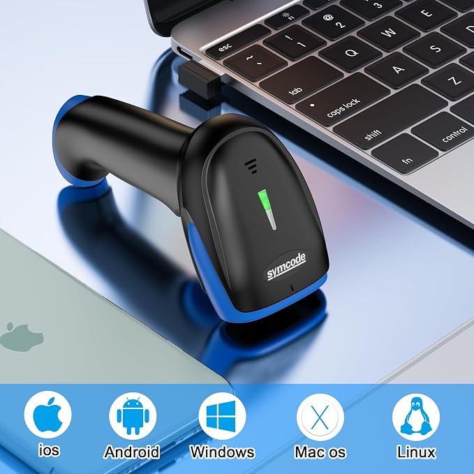 Symcode Wireless Bluetooth Barcode Scanner, 3-in-1 Bluetooth & USB Wired & 2.4G - Image 8